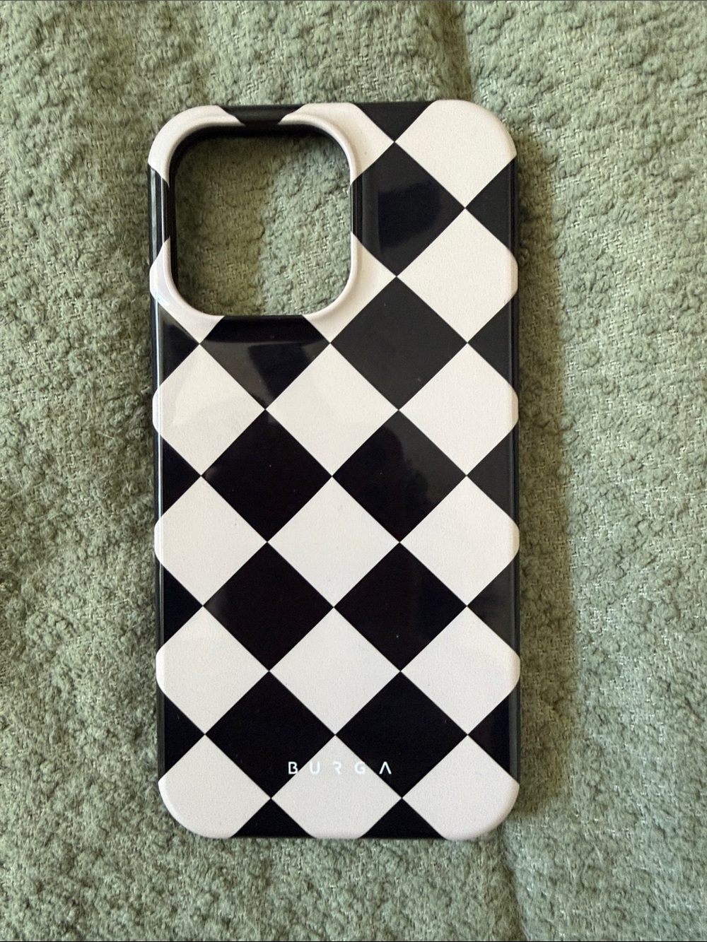 Burga Black & White Checkered Protective 14 Pro Max Phone Case